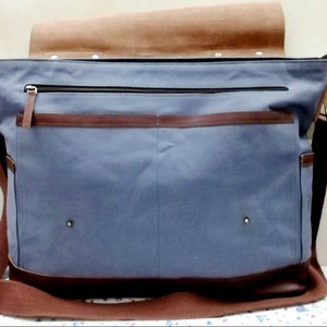 Personalized Waxed Canvas Messenger Bag Men Satchel Briefcase - Etsy