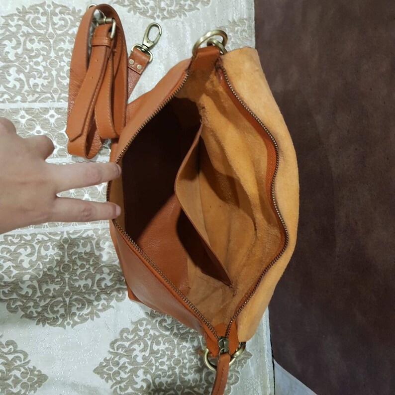 Brown LEATHER HOBO Bag BROWN Oversize Shoulder Bag Etsy