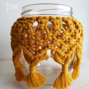 Macrame Vase Decor | Table Decor | Macrame Jar Cover | Candle Holder | Macrame Jar | Boho
