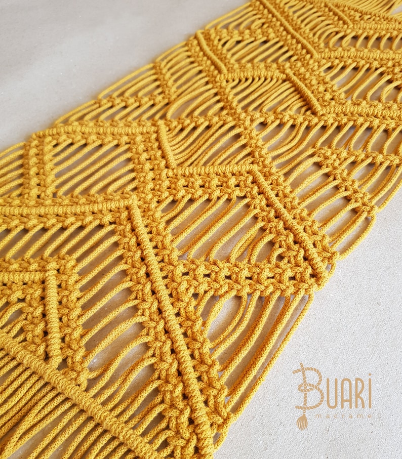 Makramee Tischläufer Ostertischläufer Osterdekoration Senf | Etsy