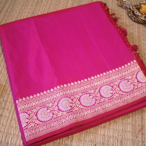 Rosa Reine Banarasi Katan Seide Sona Rupa Saree