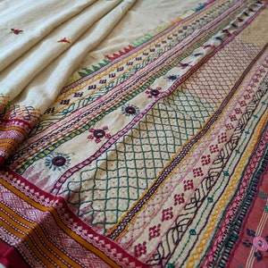 Red - Vidarbha Tussar Silk Handloom Plain 2pc Unstitched Dress Material with Jewellery Set 20