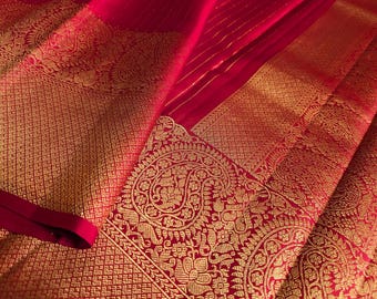 Bridal Red Pure Kanjivaram Silk Saree
