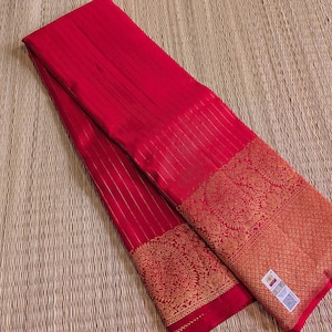 Braut roter reiner Kanjivaram Seide Saree