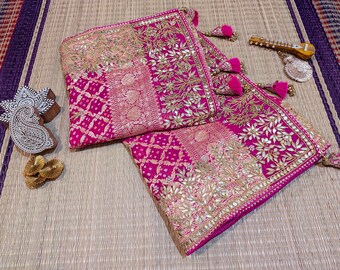振袖ピンク（PATTI PATTI) Buy Fuschia Pink Bandhani Tunic & Dhoti Set in Gajji Silk