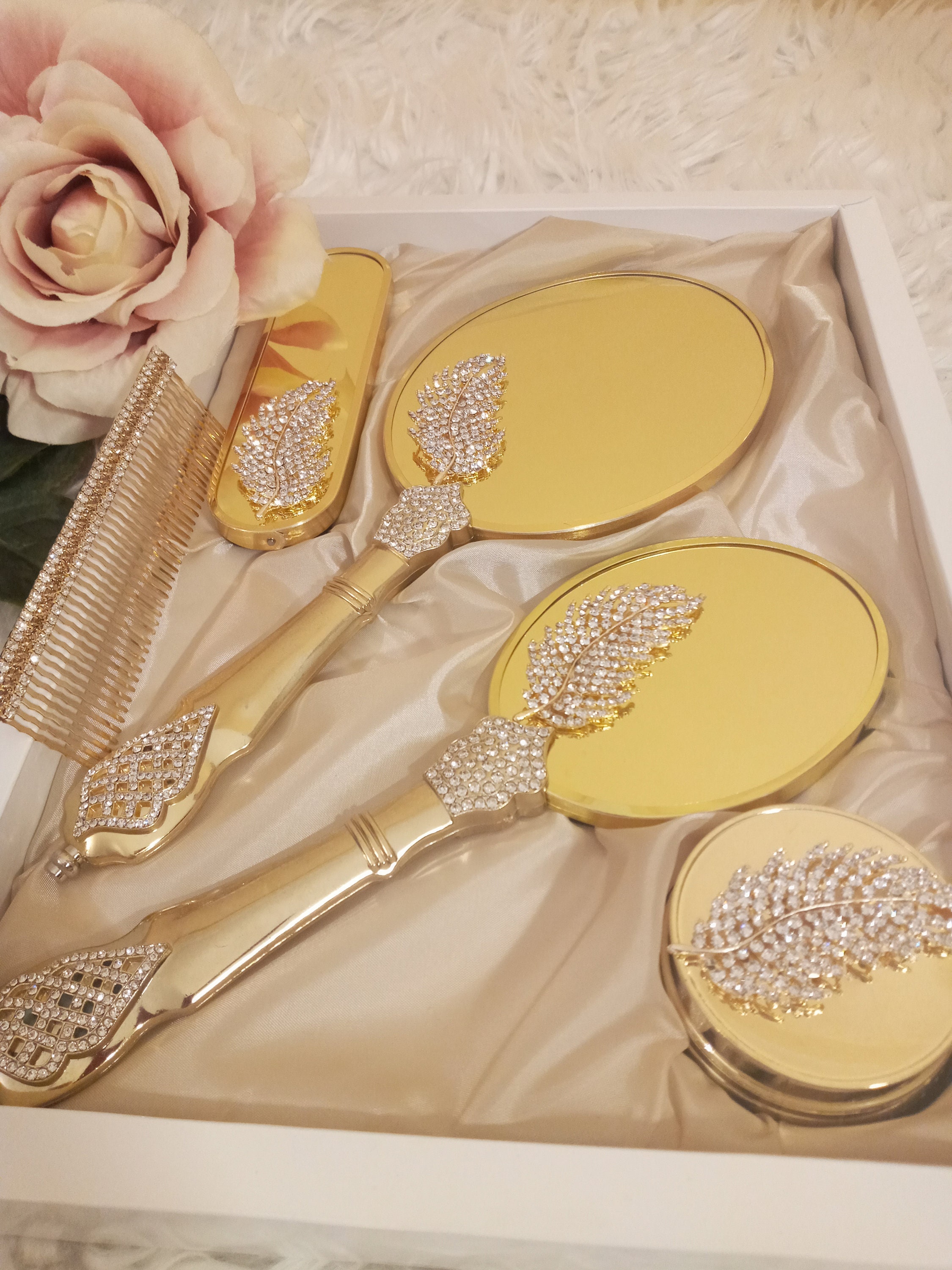 Brush set brush and mirror set mirror and comb set brush Etsy