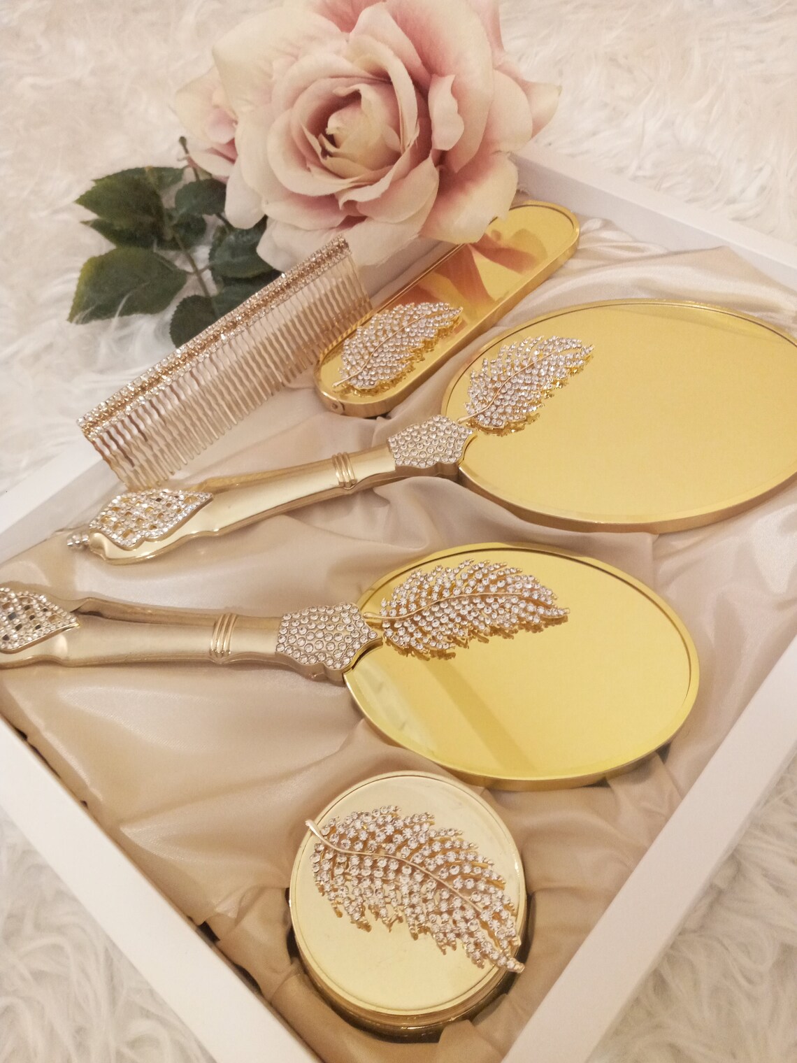Brush set brush and mirror set mirror and comb set brush Etsy