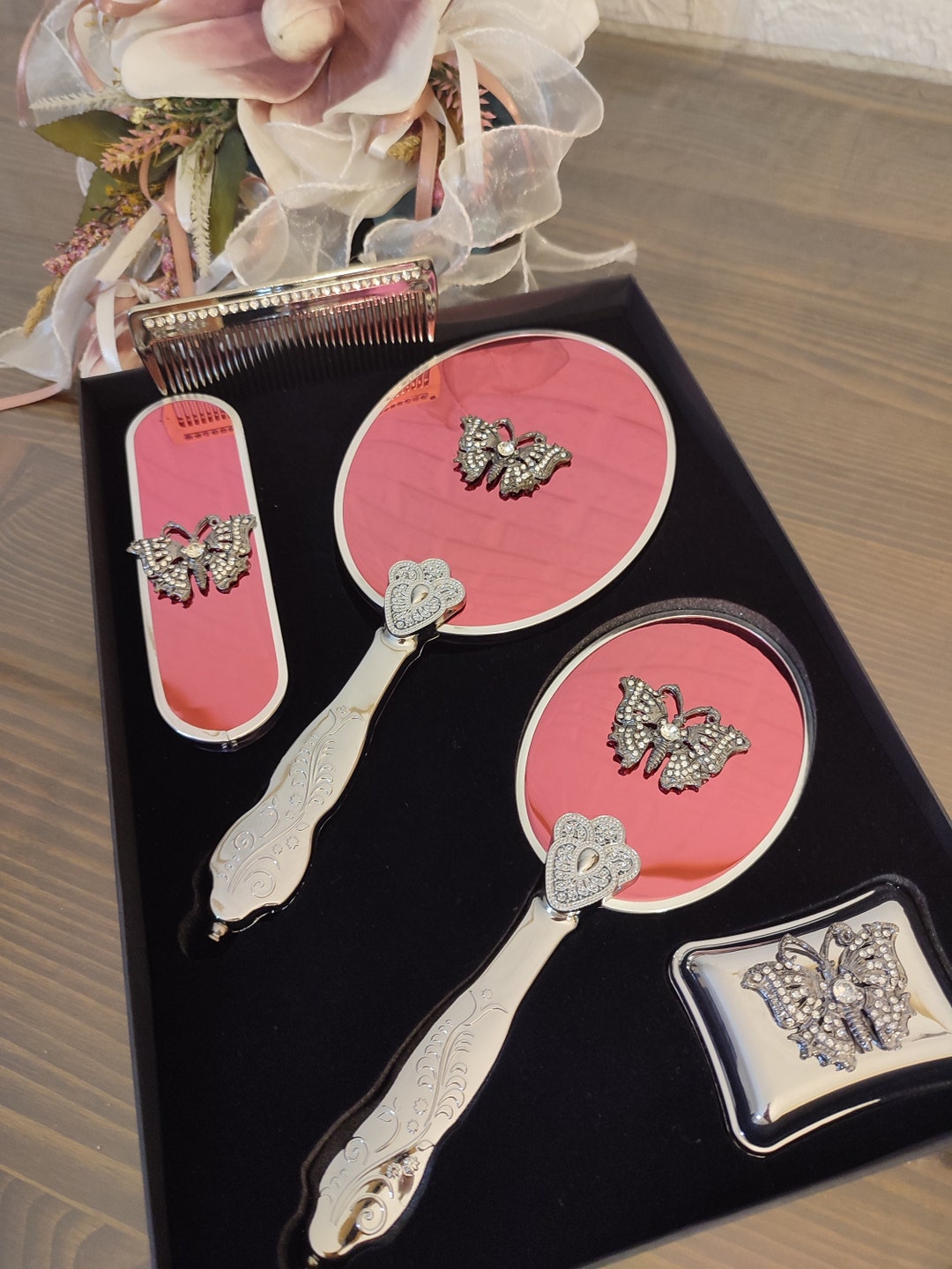 Personalized Antique Vintage Style Makeup Hand Mirror and Etsy