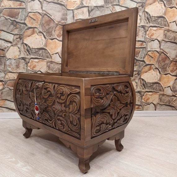 Large Wooden Chest Storage Chest Storage Boxes Storage Etsy