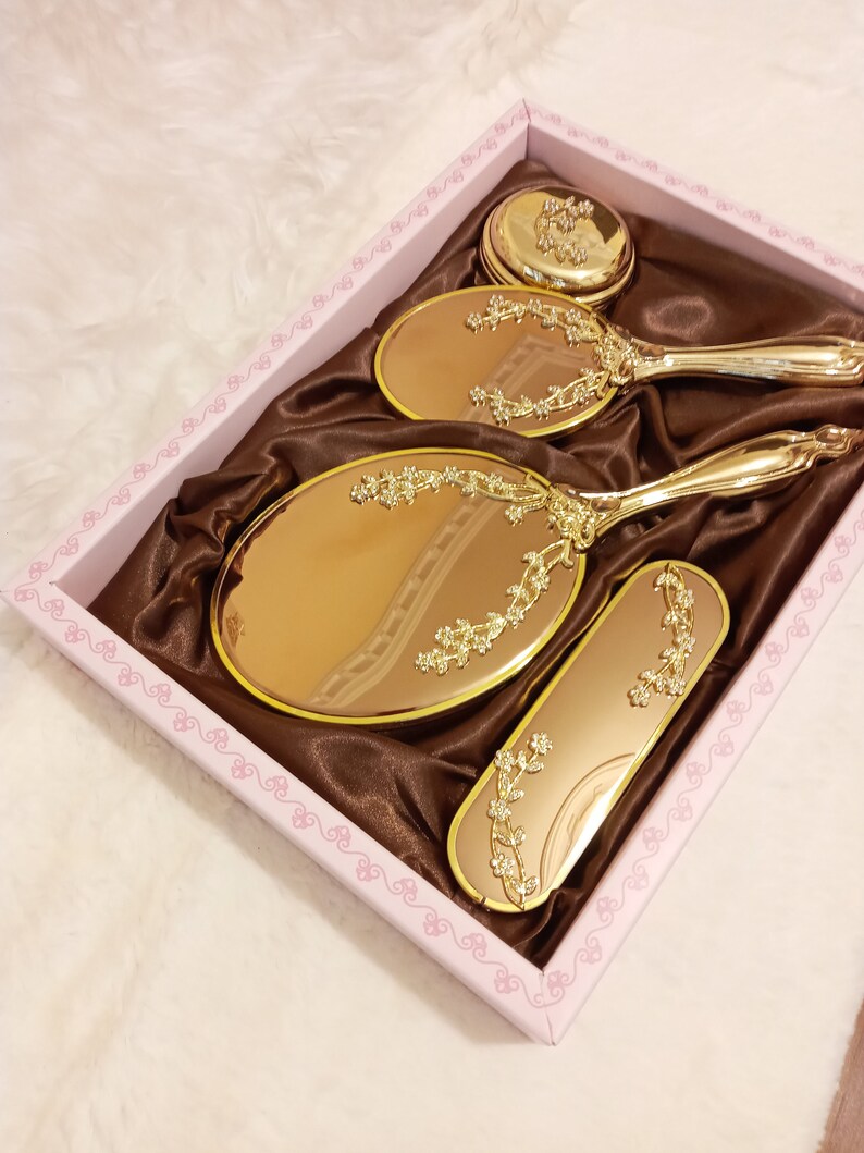 Brush and mirror set mirror and comb set personalized gift Etsy