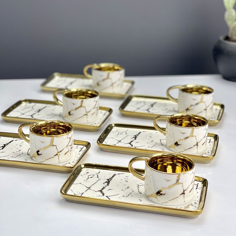 Unique Espresso Cups and Saucers Cappuccino Cups Set Luxury Etsy