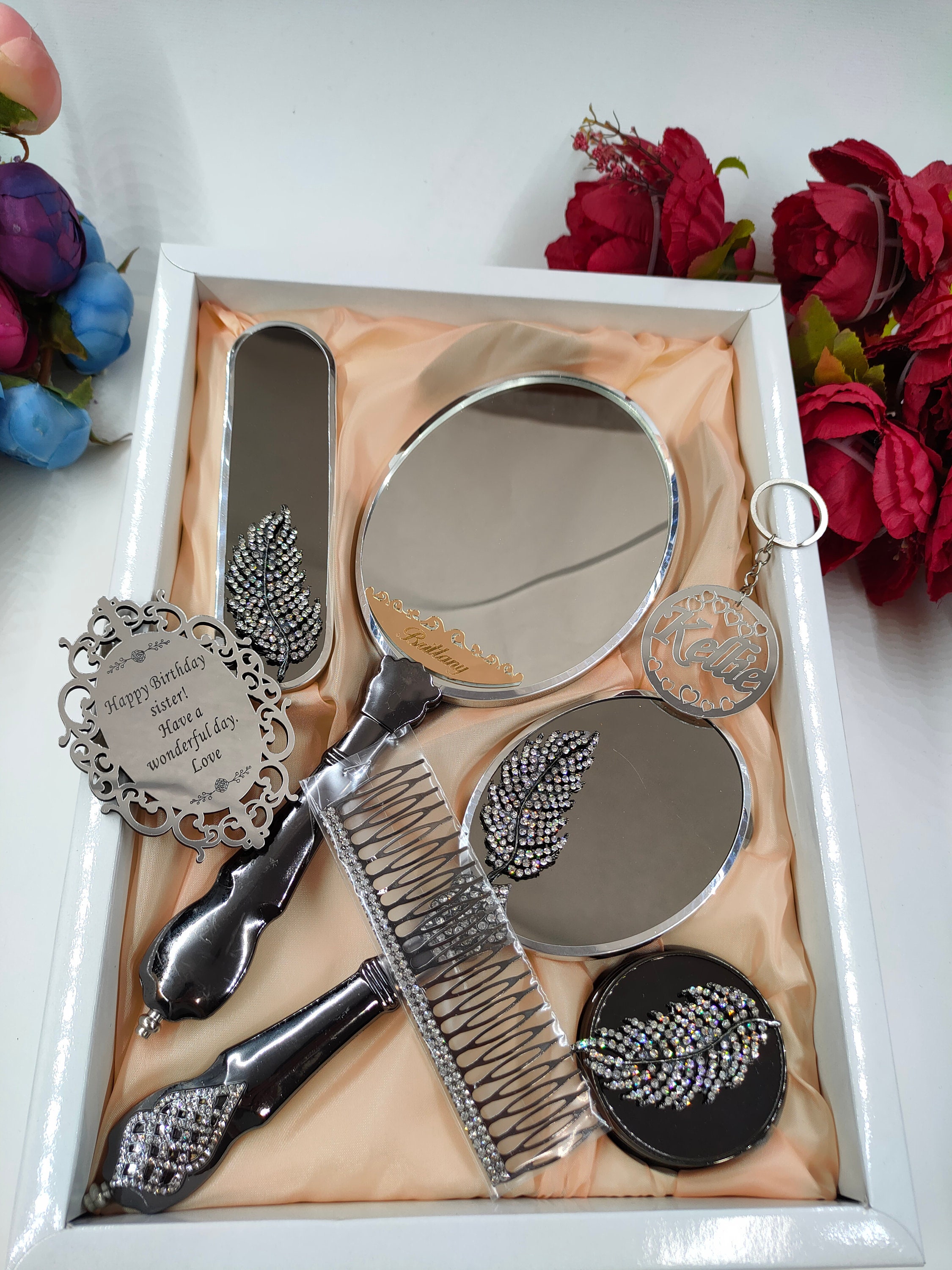 Brush and Vintage Mirror Set Antique Hand Mirror and Comb Set Etsy UK