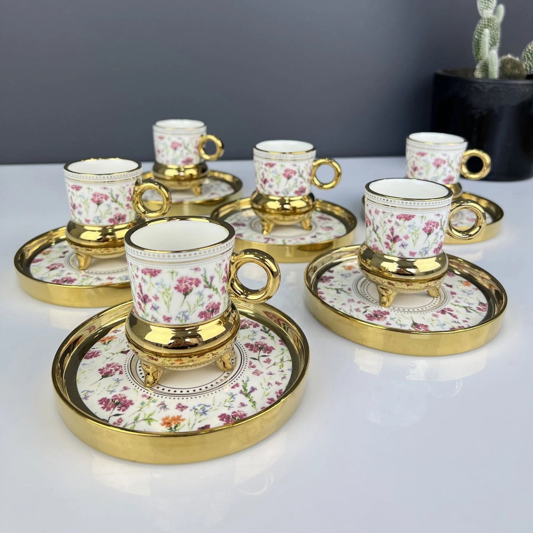 Unique Espresso Cups and Saucers Cappuccino Cups Set Luxury Etsy