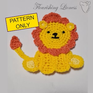 Lion Crochet Applique - PATTERN ONLY