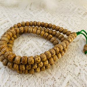 Lotus seeds Mala-Prayer beads-108 Beads,japamala-Handmade in Nepal-Blessed by Monk-Mala for pray-Religious mala