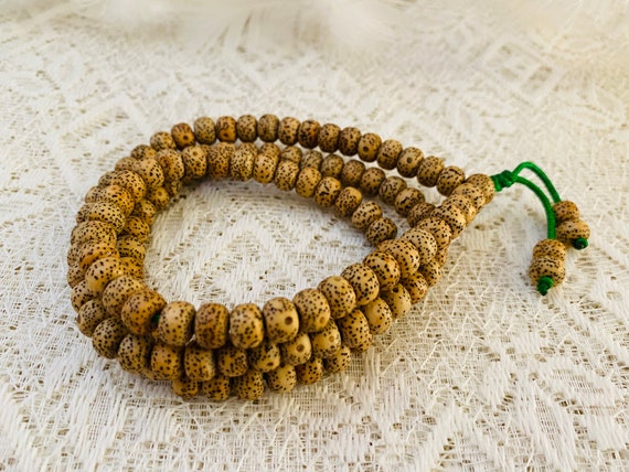 Lotus Seeds Mala-prayer Beads-108 Beads,japamala-handmade in Nepal-blessed  by Monk-mala for Pray-religious Mala 