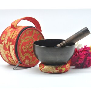 Blume des Lebens geschnitzt Handgefertigte Klangschale-6 Zoll Durchmesser Chakra Heilung Himalaya Klangschale-Yoga Schale-Blume des Lebens Klangschale