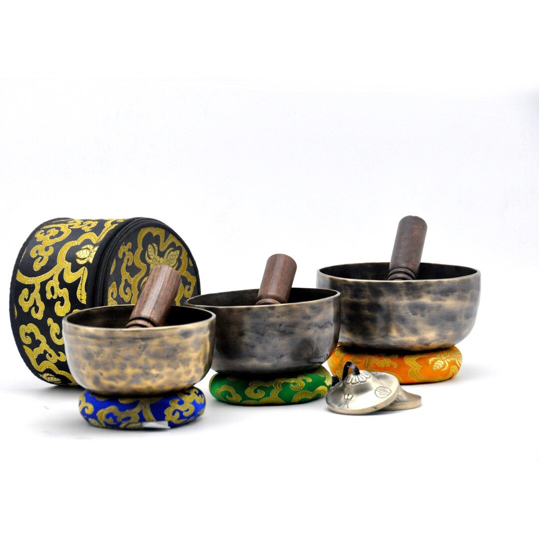 Singing Bowl Set of 3set of Tuned Singing Bowlhandmade Singing Bowl3