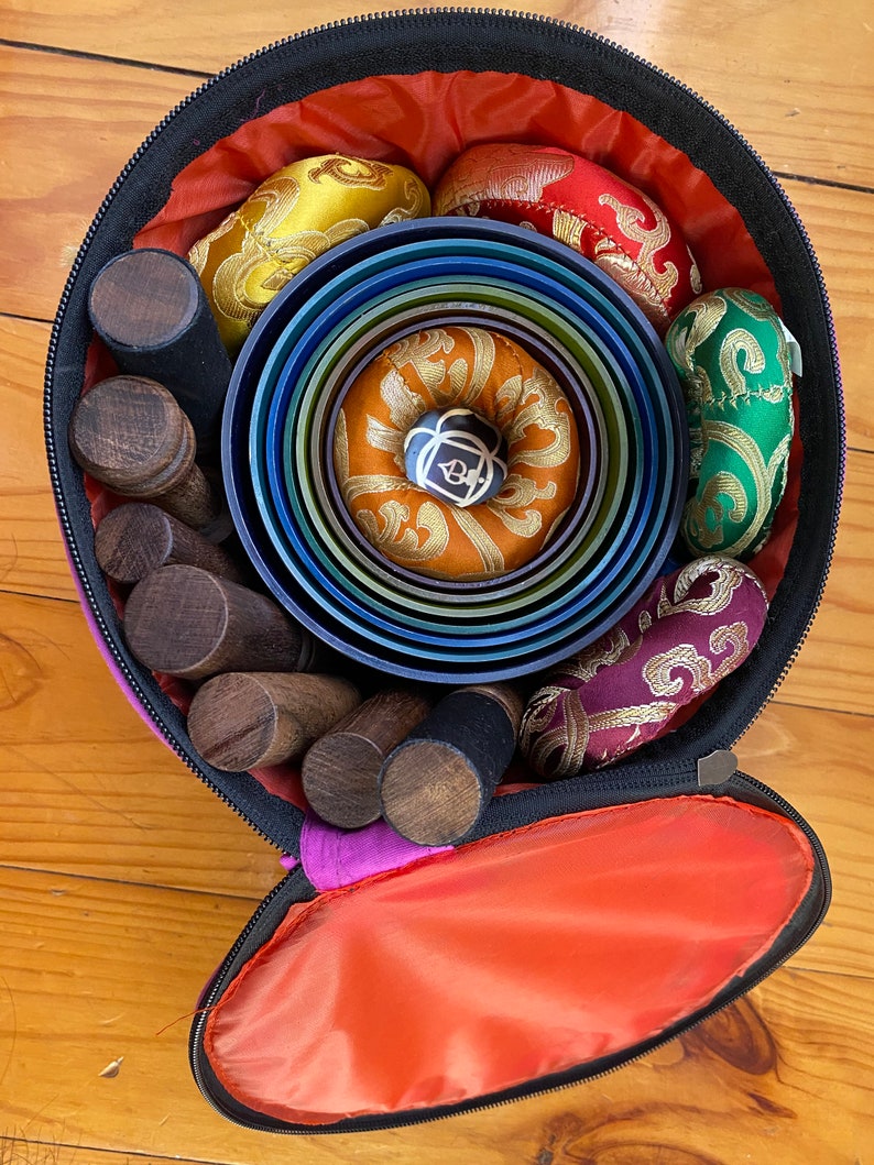 Seven chakra singing bowl setset of 7 singing bowl Chakra Etsy