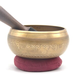 6  inches Diameter Buddha Embossed-Mantra carved  singing bowl from Nepal-Chakra Healing Himalayan singing bowl-Blessed singing bowl