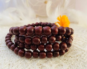 Rose wood Mala-Prayer beads-108 Beads,japamala-Handmade in Nepal-Blessed by Monk-Mala for pray-Religious mala