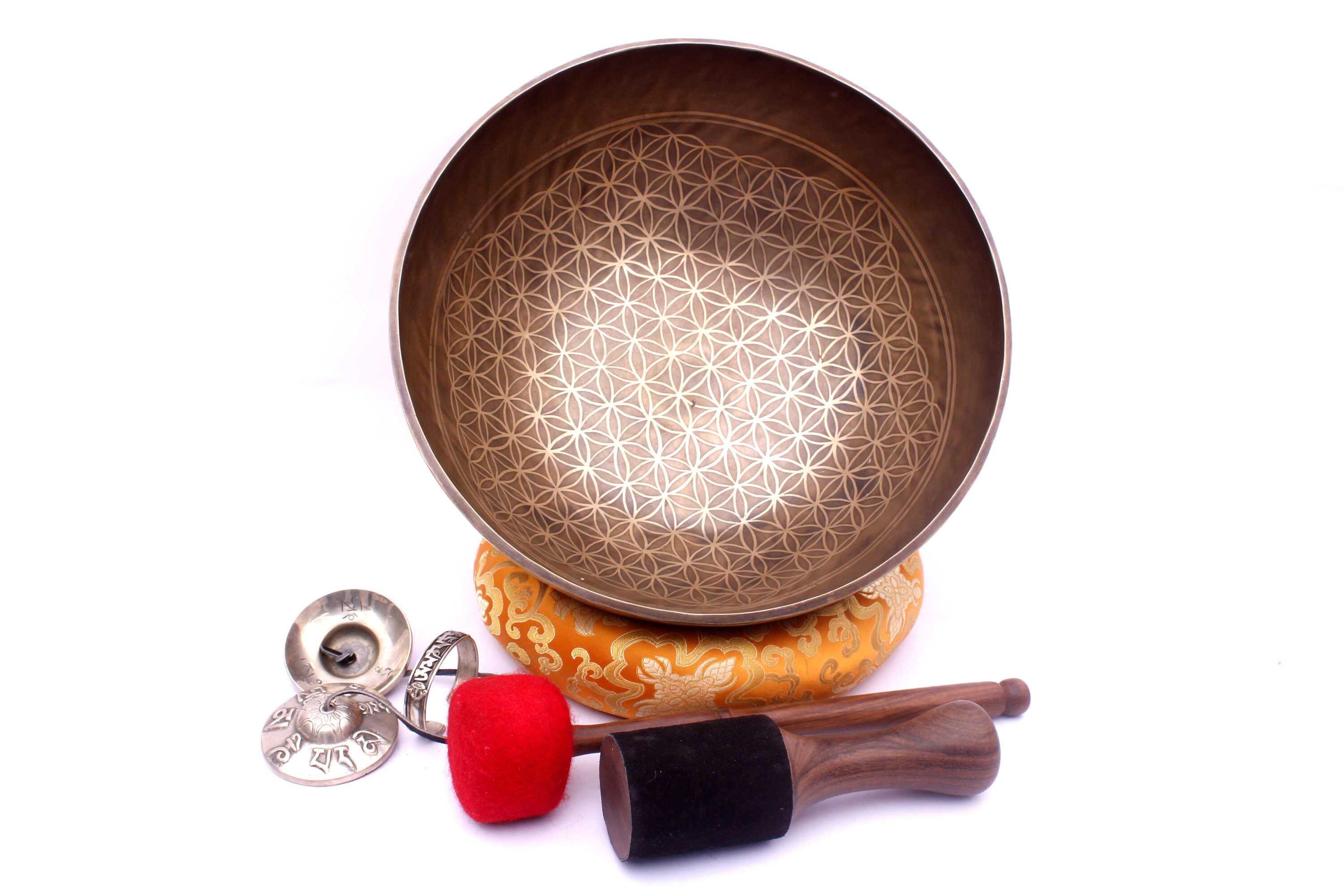 フラワー・オブ・ライフ シンギングボウル：13インチ チャクラ