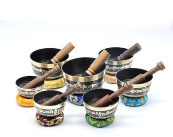 Chakra Singing Bowl Set: Handmade Sound Therapy, Meditation & Yoga