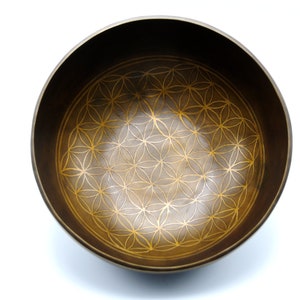 Flower of life carved Himalayan singing bowl-11 inches Diameter chakra Healing singing bowl for meditation and Mindfulness-Chakra Bowl