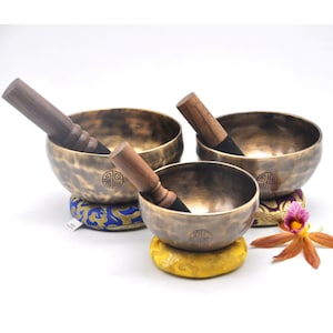 Full Moon Singing Bowl Set of 3: Chakra Healing, Meditation, Mindfulness