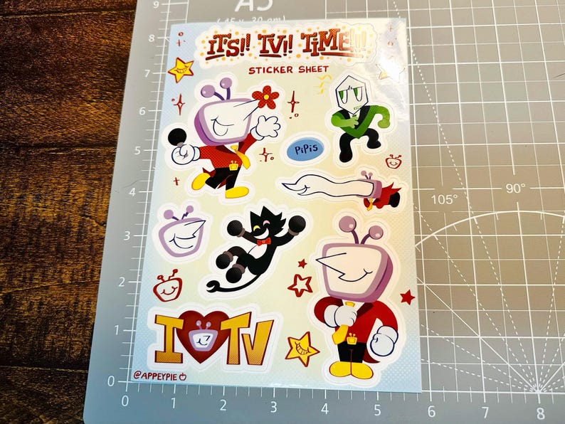 ITS!! TV!! TIME!! Tenna Vinyl Sticker Sheet - Etsy