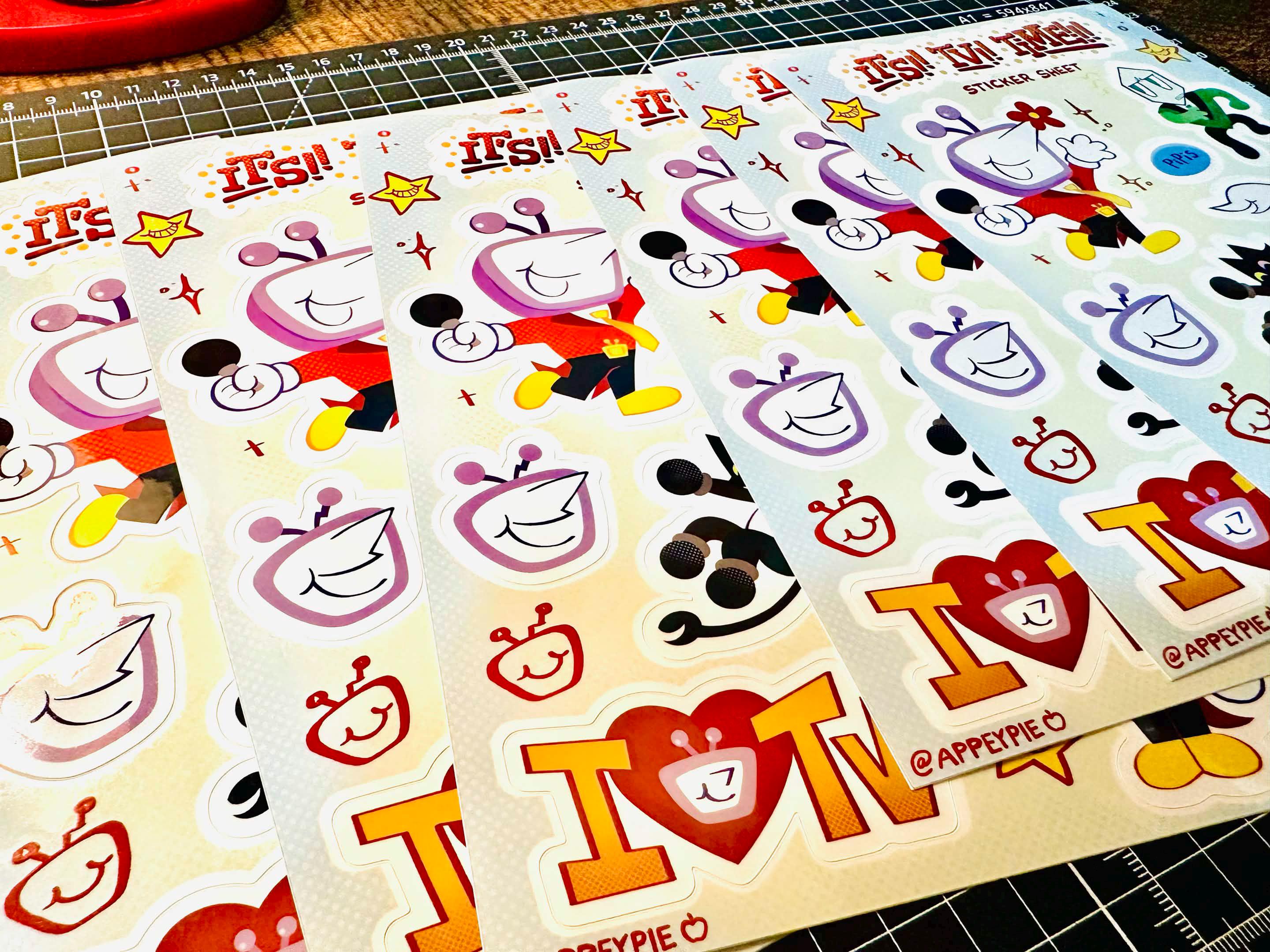 ITS!! TV!! TIME!! Tenna Vinyl Sticker Sheet - Etsy