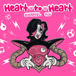 Herz zu Herz Glitzer Emaille Pin