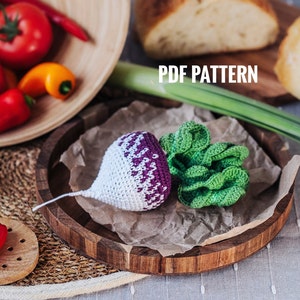 TURNIP Crochet Pattern PDF - Amigurumi turnip pattern. Crochet turnip pattern. Crochet vegetables patterns. Food crochet pattern. Play food