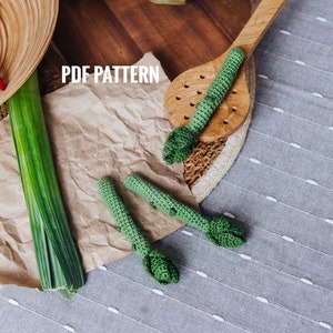 ASPARAGUS crochet pattern PDF - Amigurumi asparagus spears. Crochet asparagus pattern. Crochet vegetables patterns. Food crochet pattern