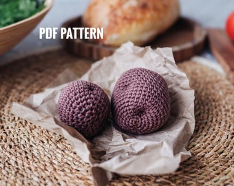 POTATO crochet pattern PDF - Amigurumi potato pattern. Play Food potato. Crochet play food pattern. Crochet potato. Beginner crochet pattern