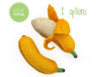 BABY BANANA crochet pattern PDF - Amigurumi No Sew Play Food. Montessori Fruit Toy