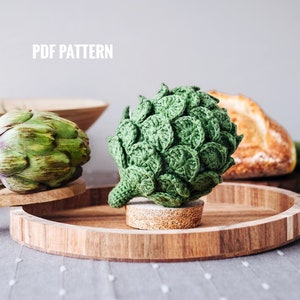 ARTICHOKE Crochet Pattern PDF - Amigurumi artichoke pattern. Crochet vegetables patterns. Play food crochet pattern. Food crochet pattern