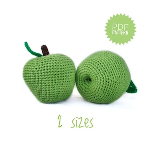 APPLE crochet pattern  PDF - Farmhouse Play Food Crochet Food Pattern Amigurumi Patterns Play Kitchen Beginner Easy Crochet Fruit Pattern