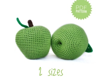 APPLE crochet pattern  PDF - Farmhouse Play Food Crochet Food Pattern Amigurumi Patterns Play Kitchen Beginner Easy Crochet Fruit Pattern
