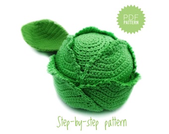 CABBAGE Crochet Pattern PDF - Amigurumi Patterns Crochet Food Pattern Pretend Play Food Vegetables Amigurumi Crochet Tutorial Crochet Toy