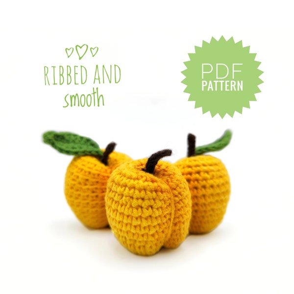 Patron au crochet ABRICOTS PDF - Patron au crochet pour abricots. Jouez à Nourriture et fruits. Motif fruit amigurumi. Motif de fruits au crochet. Nourriture pour amigurumi