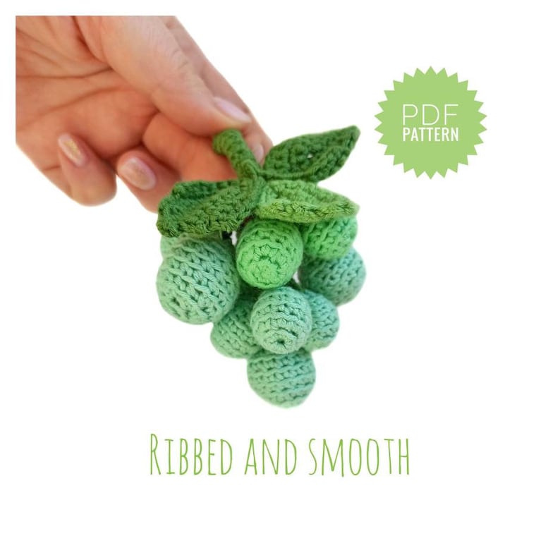 GRAPE Crochet Amigurumi Pattern PDF Crochet Play Food Amigurumi Food Easy Crochet Pattern Crochet Keychain Fruit Pattern Kitchen Decoration
