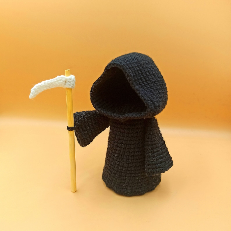 GRIM REAPER amigurumi toy pattern PDF Halloween crochet pattern. Death crochet pattern. Amigurumi Grim Reaper with scythe crochet pattern image 4