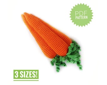 CARROT Crochet Pattern -Easter Carrot Crochet Food Pattern Amigurumi Food  Vegetables Play Food Pattern Amigurumi Patterns Tutorial
