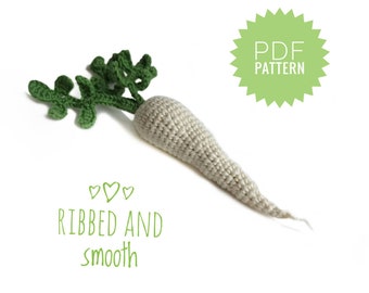PARSNIP Crochet Pattern PDF - Amigurumi Food Crochet Play Food Pattern Farmhouse Vegetables Crochet Parsnip Food Crochet Pattern Play Food