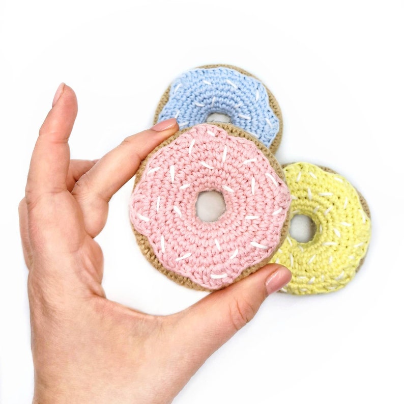DONUT crochet pattern PDF - Crochet Food Pattern Cute Crochet Pattern Play Food Crochet Doughnut Keychain Pretend Food Amigurumi Pattern