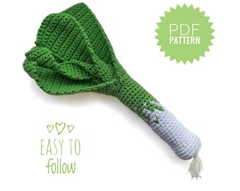 LEEK Crochet Pattern PDF - Play Food Pattern. Amigurumi Vegetable  Tutorial
