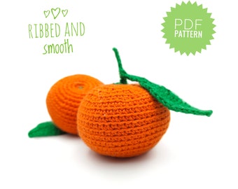CLEMENTINE crochet pattern PDF - Amigurumi Mandarin pattern. Crochet fruits patterns. Food crochet pattern. Crochet play food tangerine