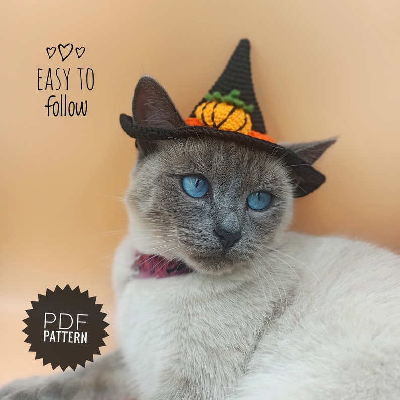WITCH HAT for Cat Crochet Pattern PDF Instructions for Cat Etsy