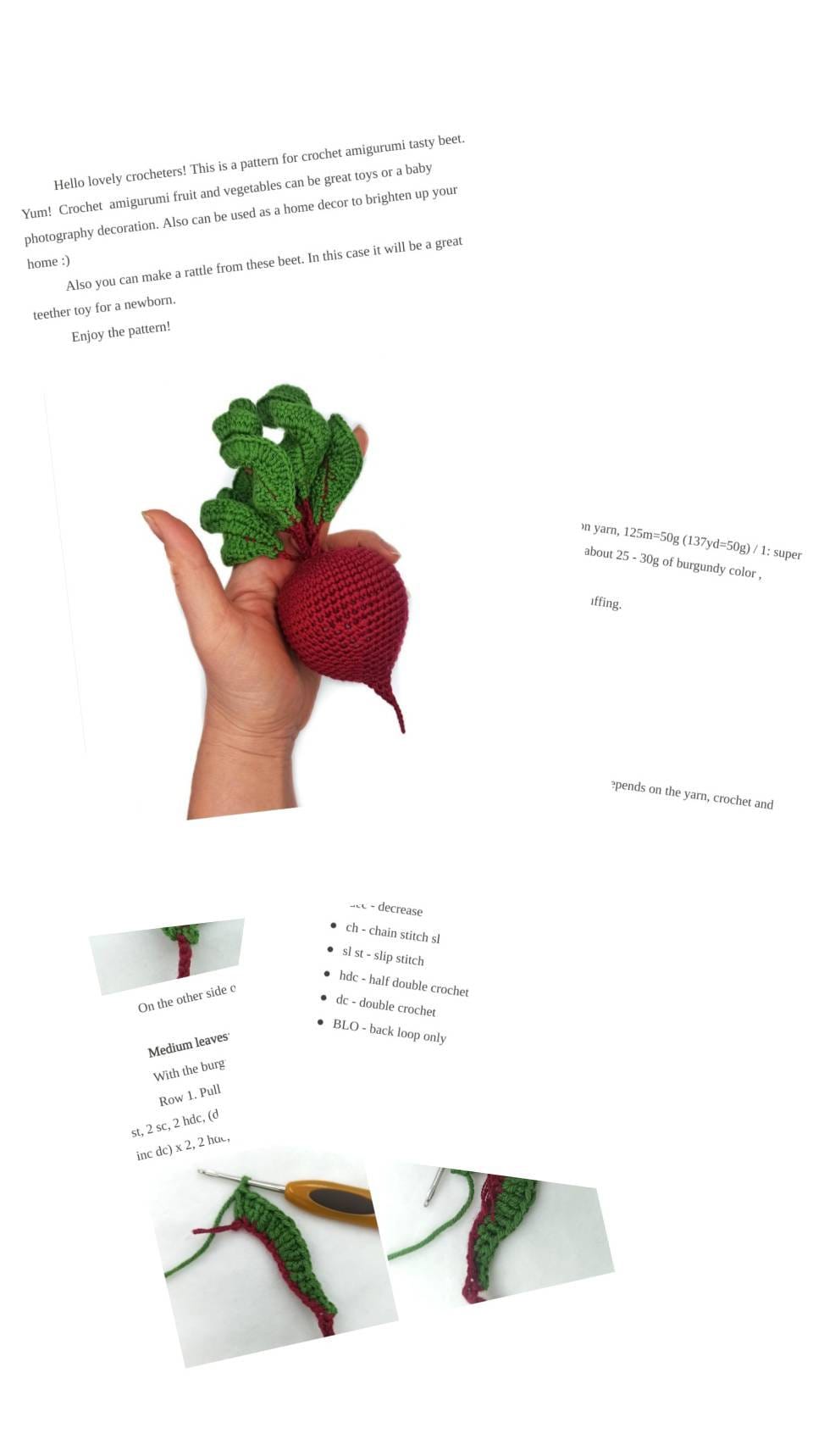 BEETROOT Crochet Pattern PDF Crochet Beet Pattern. Play Food Etsy